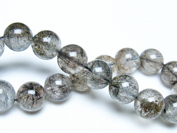 ブラックルチルクォーツ ブレスレット 12mm [t257-8141] 2枚目