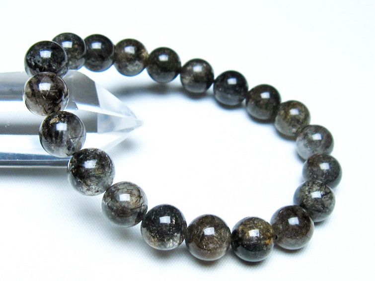 ブラックルチルクォーツ ブレスレット 10mm [t257-8152] 1枚目