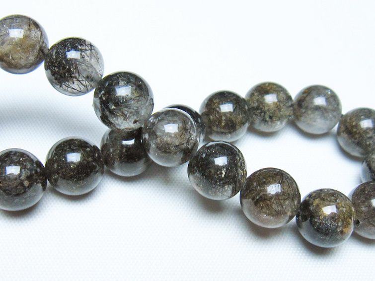 ブラックルチルクォーツ ブレスレット 10mm [t257-8152] 2枚目