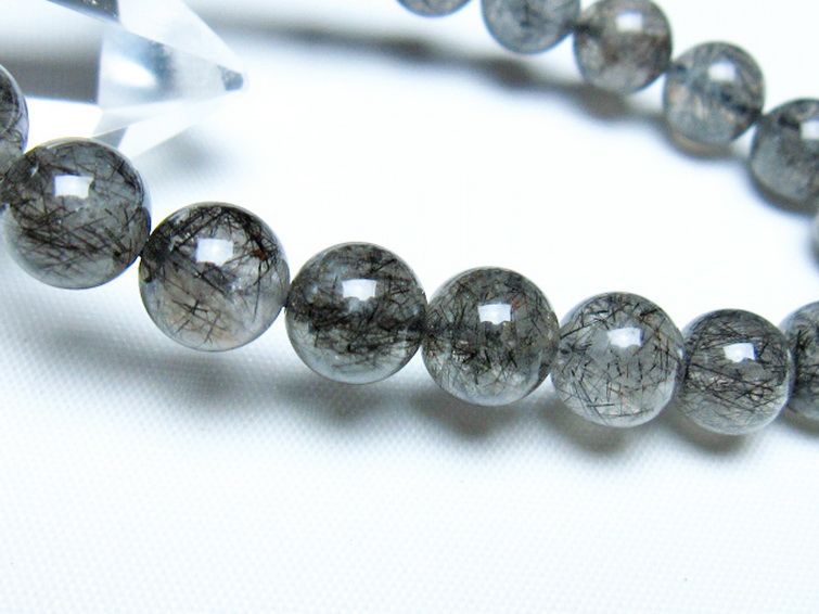 ブラックルチルクォーツ ブレスレット 9mm [t257-8153] 3枚目