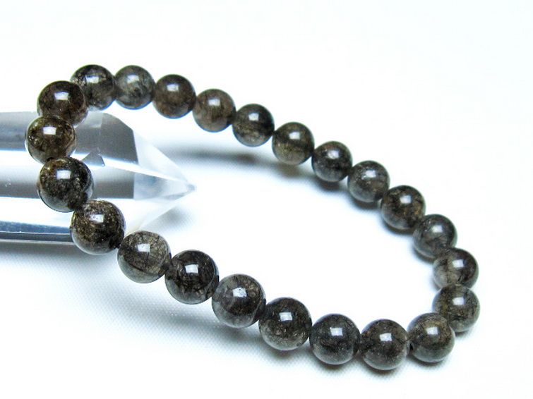 ブラックルチルクォーツ ブレスレット 8mm [t257-8155] 1枚目