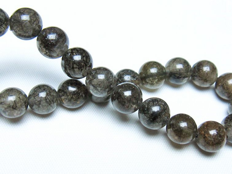 ブラックルチルクォーツ ブレスレット 8mm [t257-8155] 2枚目