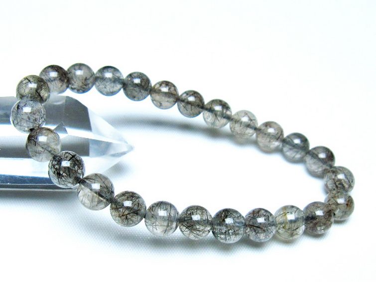 ブラックルチルクォーツ ブレスレット 8mm [t257-8164] 1枚目