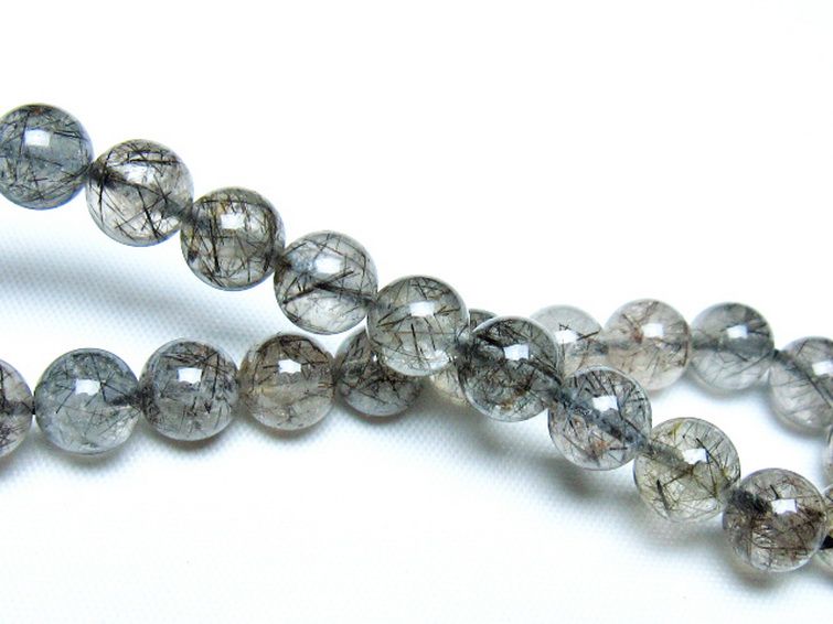 ブラックルチルクォーツ ブレスレット 8mm [t257-8164] 2枚目