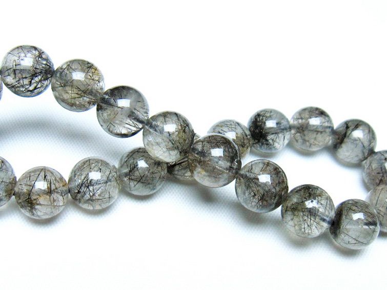 ブラックルチルクォーツ ブレスレット 9mm [t257-8165] 2枚目