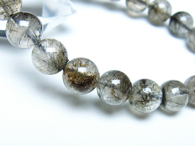 ブラックルチルクォーツ ブレスレット 9mm [t257-8165] 3枚目