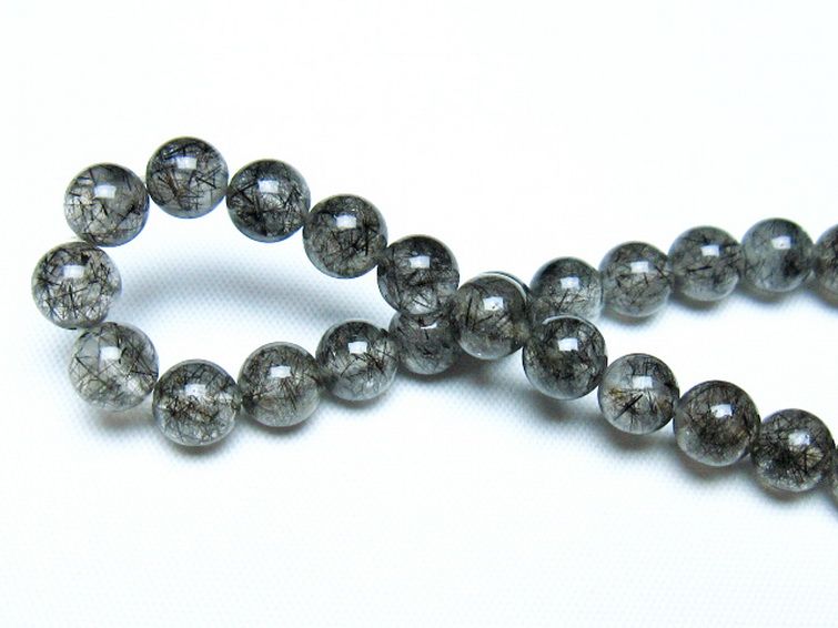 ブラックルチルクォーツ ブレスレット 7mm [t257-8184] 2枚目