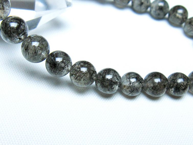 ブラックルチルクォーツ ブレスレット 7mm [t257-8184] 3枚目