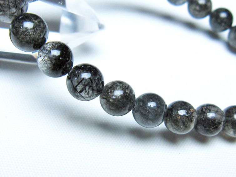 ブラックルチルクォーツ ブレスレット 7mm [t257-8189] 3枚目