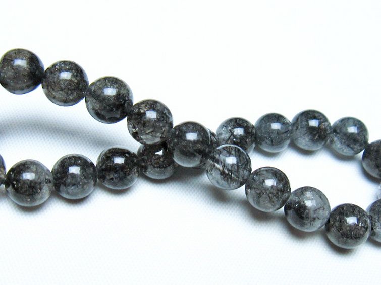 ブラックルチルクォーツ ブレスレット 8mm [t257-8192] 2枚目