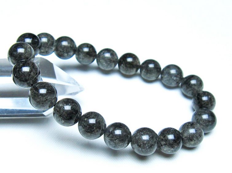 ブラックルチルクォーツ ブレスレット 10mm [t257-8193] 1枚目