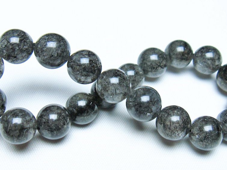 ブラックルチルクォーツ ブレスレット 10mm [t257-8193] 2枚目