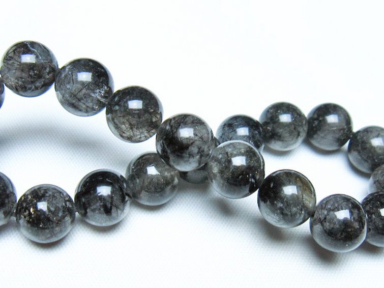 ブラックルチルクォーツ ブレスレット 10mm [t257-8198] 2枚目