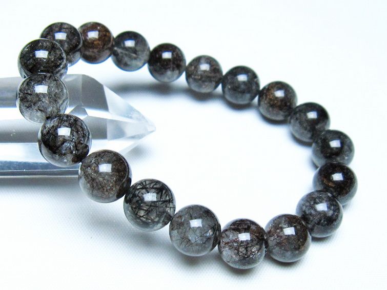 ブラックルチルクォーツ ブレスレット 10mm [t257-8200] 1枚目