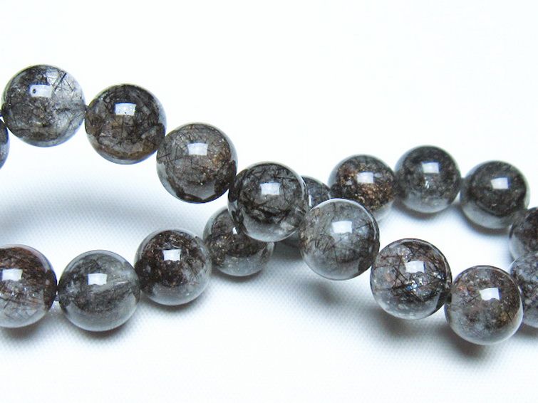 ブラックルチルクォーツ ブレスレット 10mm [t257-8200] 2枚目