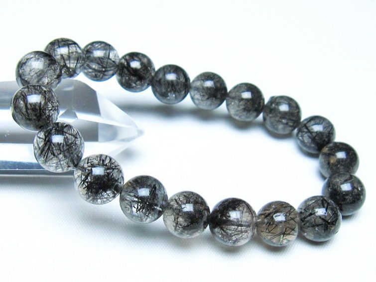 ブラックルチルクォーツ ブレスレット 10mm [t257-8202] 1枚目