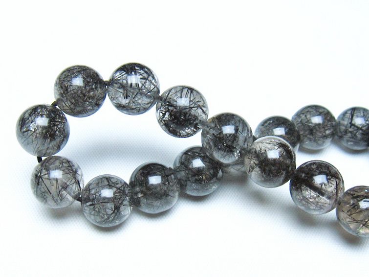 ブラックルチルクォーツ ブレスレット 10mm [t257-8202] 2枚目