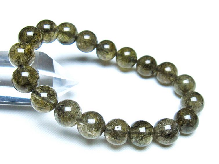 ブラックルチルクォーツ ブレスレット 10mm [t257-8222] 1枚目