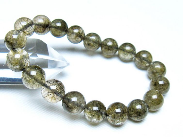 ブラックルチルクォーツ ブレスレット 10mm [t257-8223] 1枚目