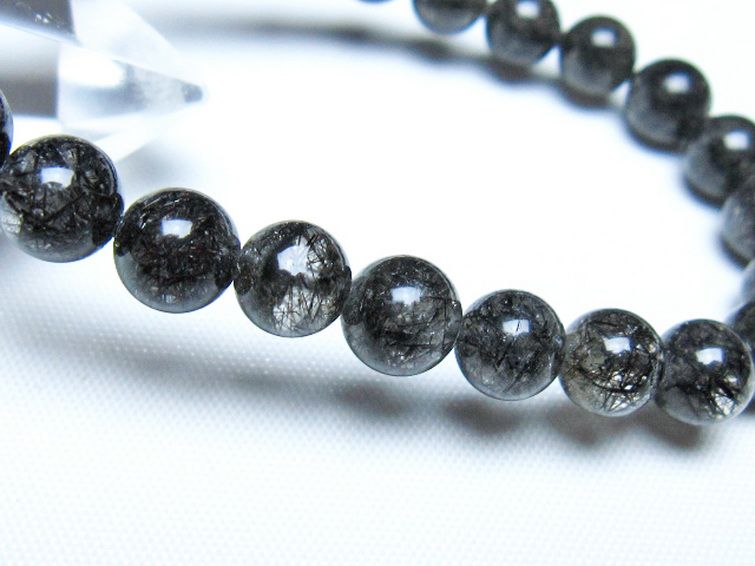ブラックルチルクォーツ ブレスレット 7mm [t257-8228] 3枚目