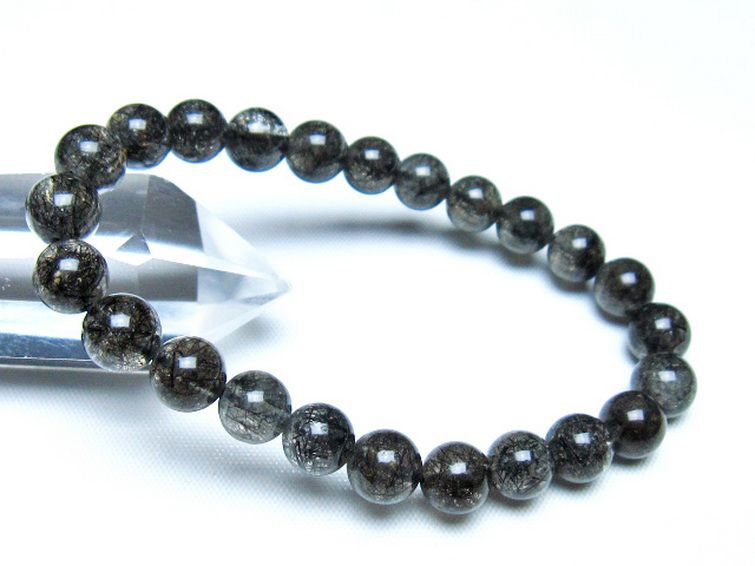 ブラックルチルクォーツ ブレスレット 8mm [t257-8231] 1枚目