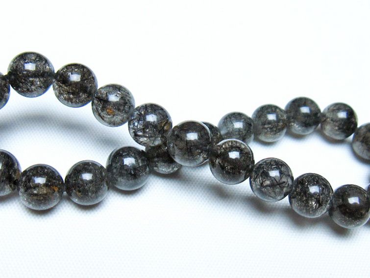 ブラックルチルクォーツ ブレスレット 8mm [t257-8231] 2枚目