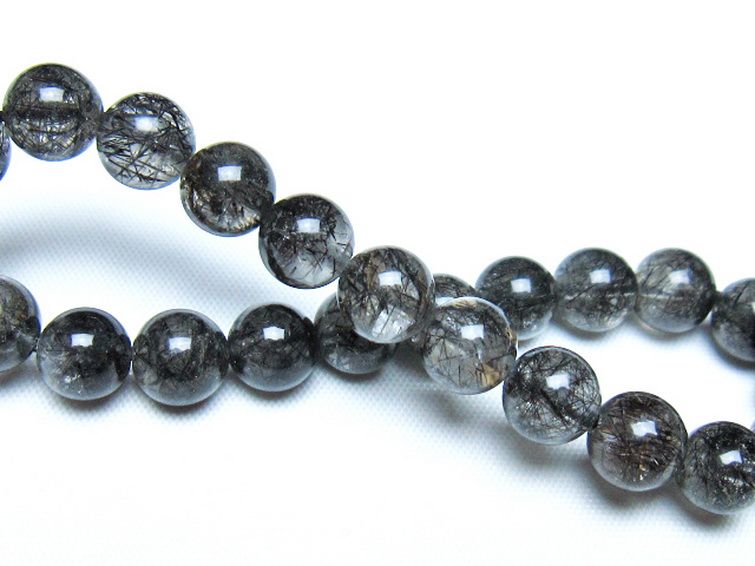 ブラックルチルクォーツ ブレスレット 8mm [t257-8232] 2枚目