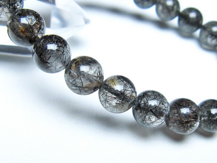 ブラックルチルクォーツ ブレスレット 8mm [t257-8232] 3枚目