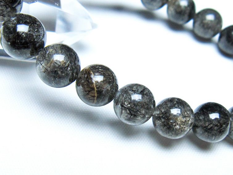 ブラックルチルクォーツ ブレスレット 9mm [t257-8234] 3枚目