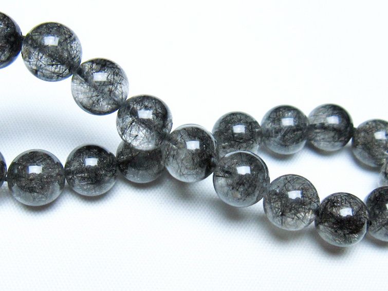 ブラックルチルクォーツ ブレスレット 9mm [t257-8238] 2枚目