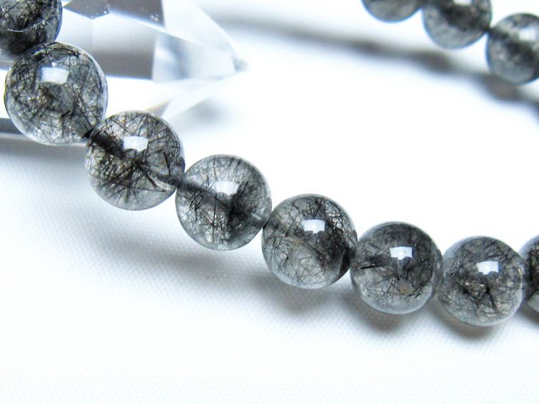 ブラックルチルクォーツ ブレスレット 9mm [t257-8238] 3枚目