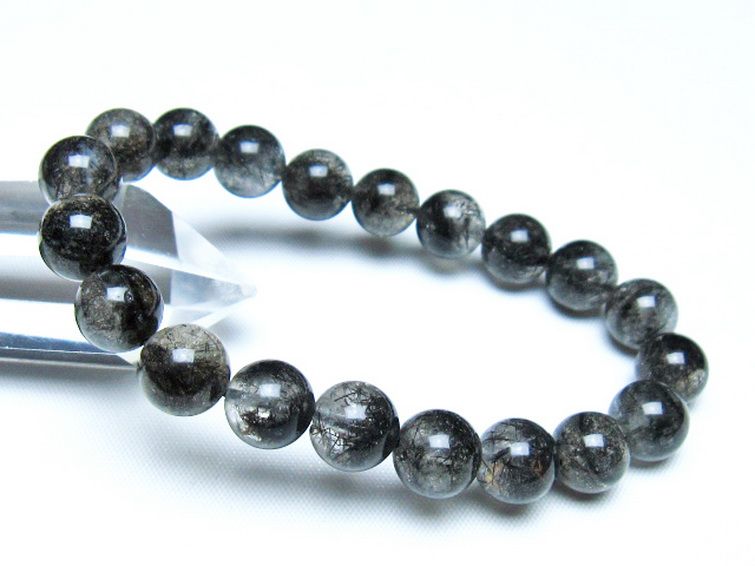 ブラックルチルクォーツ ブレスレット 10mm [t257-8239] 1枚目