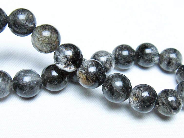 ブラックルチルクォーツ ブレスレット 10mm [t257-8239] 2枚目