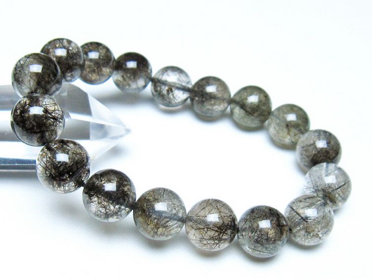 ブラックルチルクォーツ ブレスレット 12mm [t257-8249] 1枚目