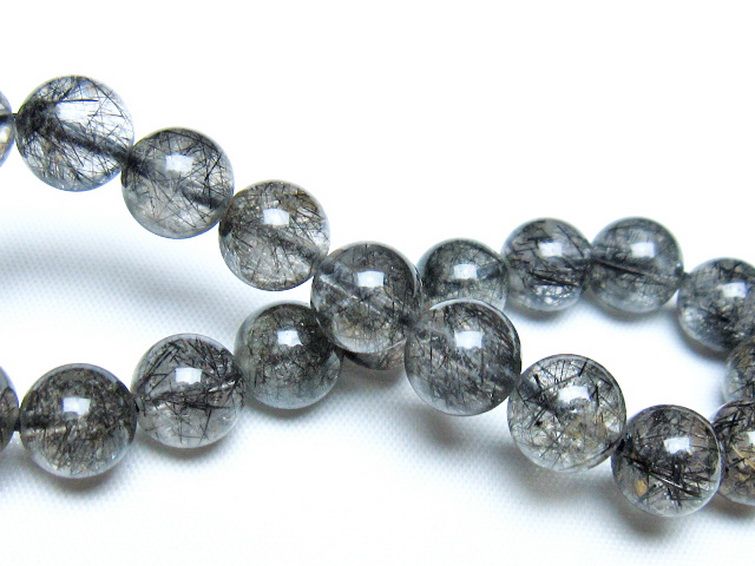 ブラックルチルクォーツ ブレスレット 9mm [t257-8251] 2枚目