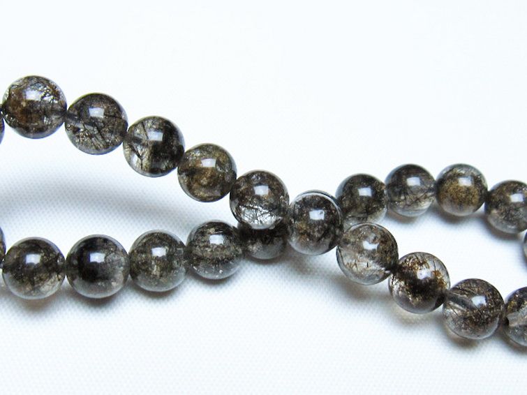 ブラックルチルクォーツ ブレスレット 7mm [t257-8252] 2枚目