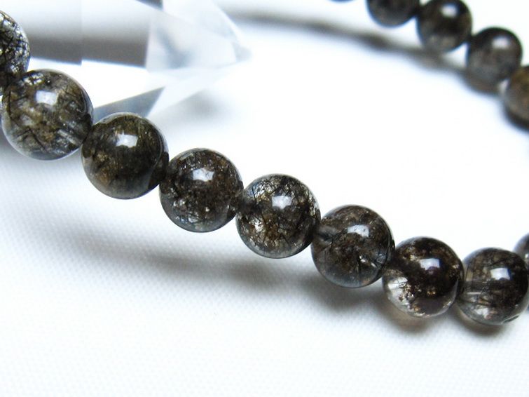 ブラックルチルクォーツ ブレスレット 7mm [t257-8252] 3枚目