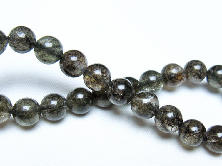 ブラックルチルクォーツ ブレスレット 7mm [t257-8253] 2枚目