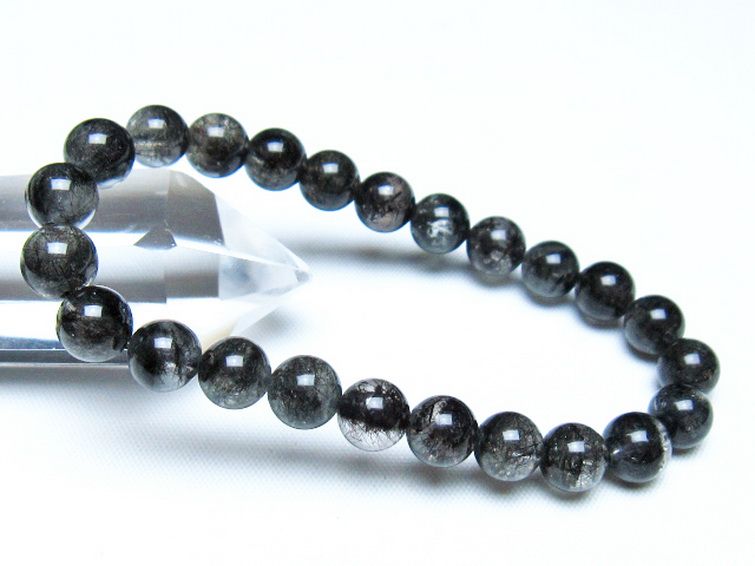 ブラックルチルクォーツ ブレスレット 8mm [t257-8255] 1枚目