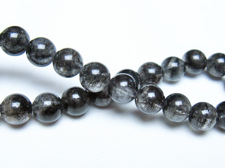 ブラックルチルクォーツ ブレスレット 8mm [t257-8255] 2枚目