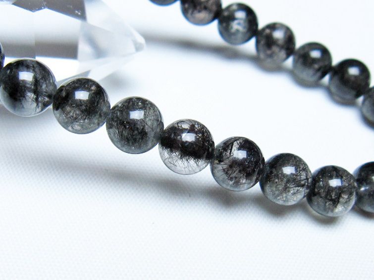 ブラックルチルクォーツ ブレスレット 8mm [t257-8255] 3枚目