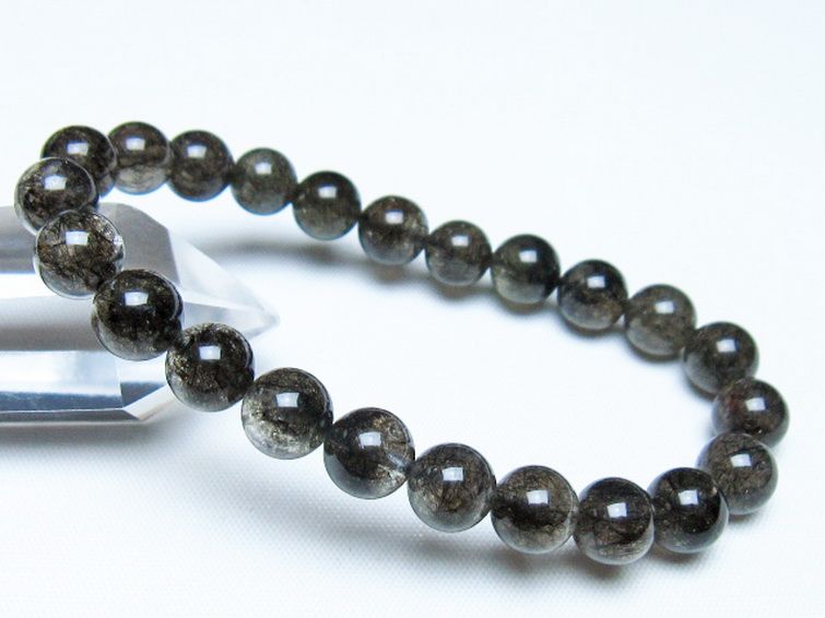 ブラックルチルクォーツ ブレスレット 8mm [t257-8256] 1枚目