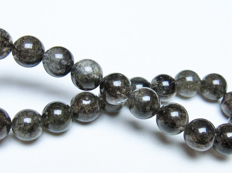 ブラックルチルクォーツ ブレスレット 8mm [t257-8256] 2枚目