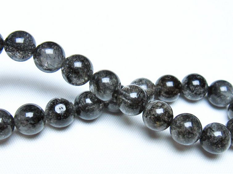 ブラックルチルクォーツ ブレスレット 8mm [t257-8257] 2枚目