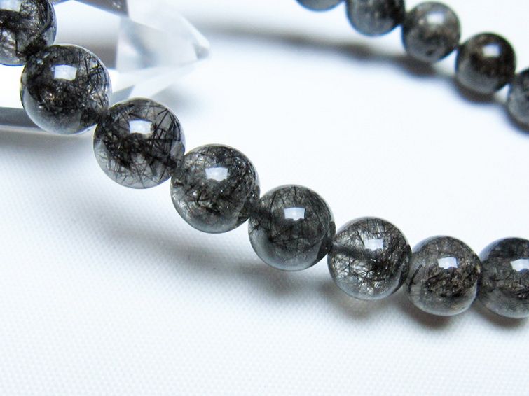 ブラックルチルクォーツ ブレスレット 8mm [t257-8257] 3枚目