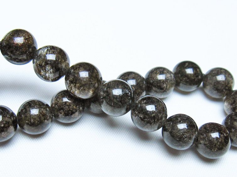 ブラックルチルクォーツ ブレスレット 10mm [t257-8258] 2枚目