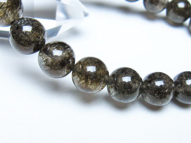 ブラックルチルクォーツ ブレスレット 10mm [t257-8258] 3枚目