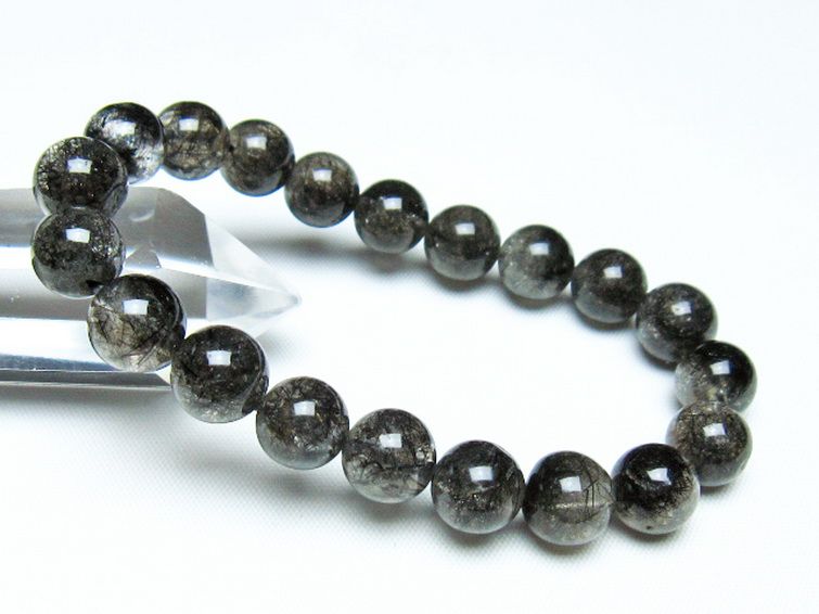 ブラックルチルクォーツ ブレスレット 10mm [t257-8259] 1枚目
