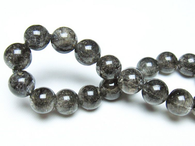 ブラックルチルクォーツ ブレスレット 10mm [t257-8259] 2枚目