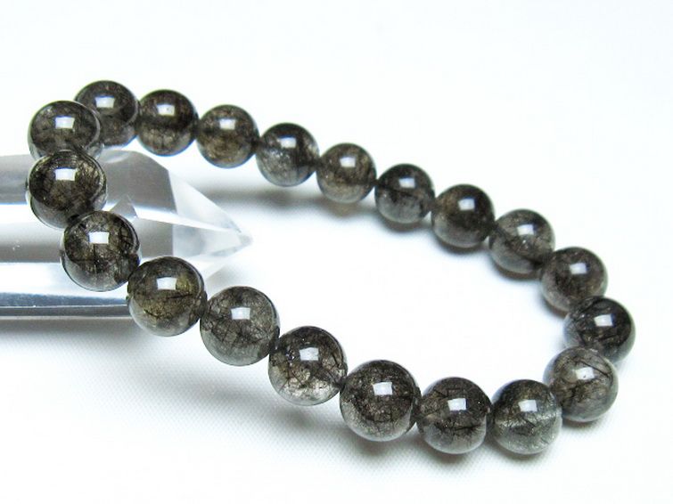 ブラックルチルクォーツ ブレスレット 10mm [t257-8260] 1枚目